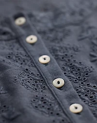 Embroidered Cotton-Linen Jersey Top
