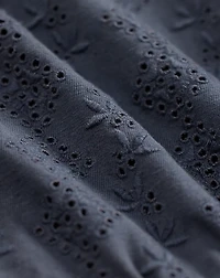 Embroidered Cotton-Linen Jersey Top
