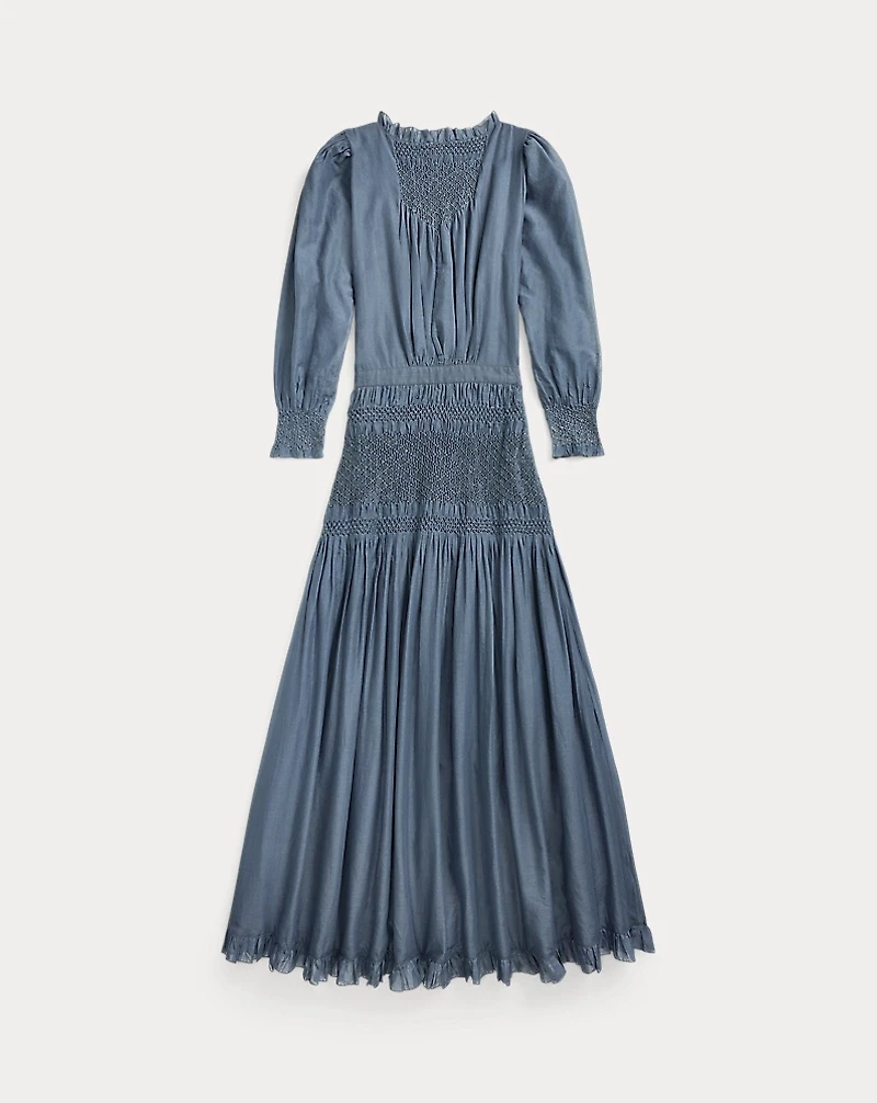 Smocked Cotton Voile Dress