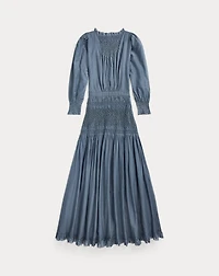 Smocked Cotton Voile Dress