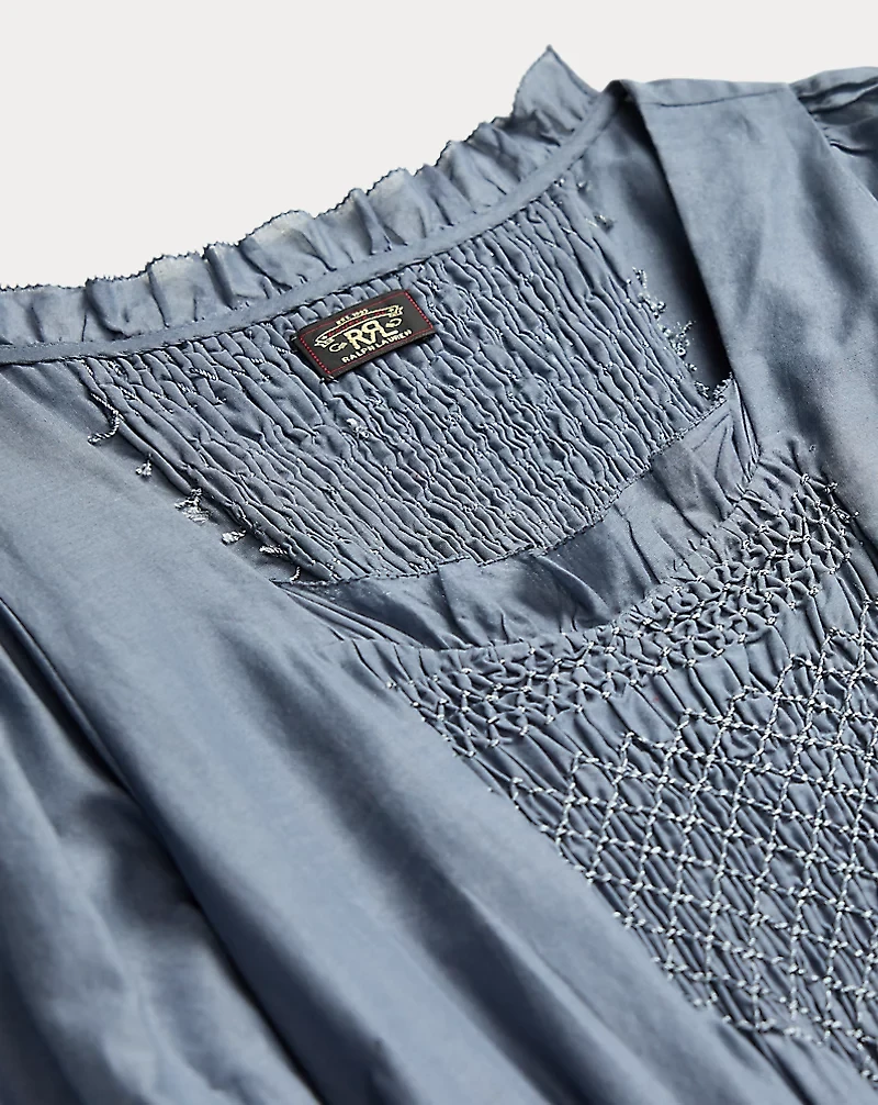 Smocked Cotton Voile Dress