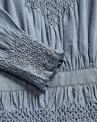 Smocked Cotton Voile Dress