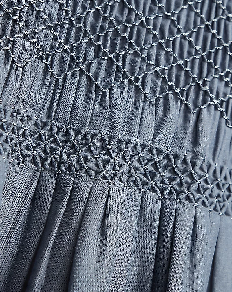 Smocked Cotton Voile Dress