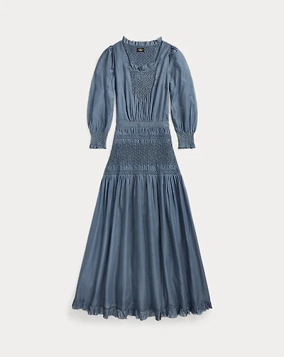 Smocked Cotton Voile Dress