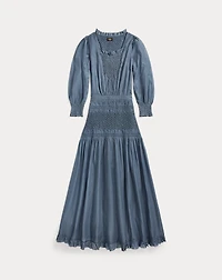 Smocked Cotton Voile Dress