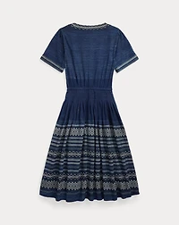 Embroidered Indigo Cotton Dress