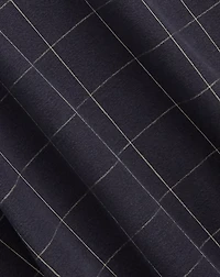 Indigo Windowpane Linen Wrap Skirt