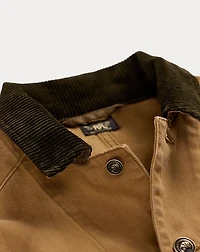 Corduroy-Collar Canvas Jacket