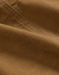 Corduroy-Collar Canvas Jacket