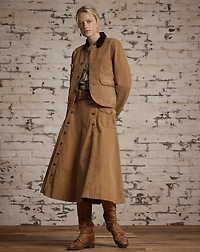 Corduroy-Collar Canvas Jacket