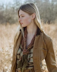 Corduroy-Collar Canvas Jacket