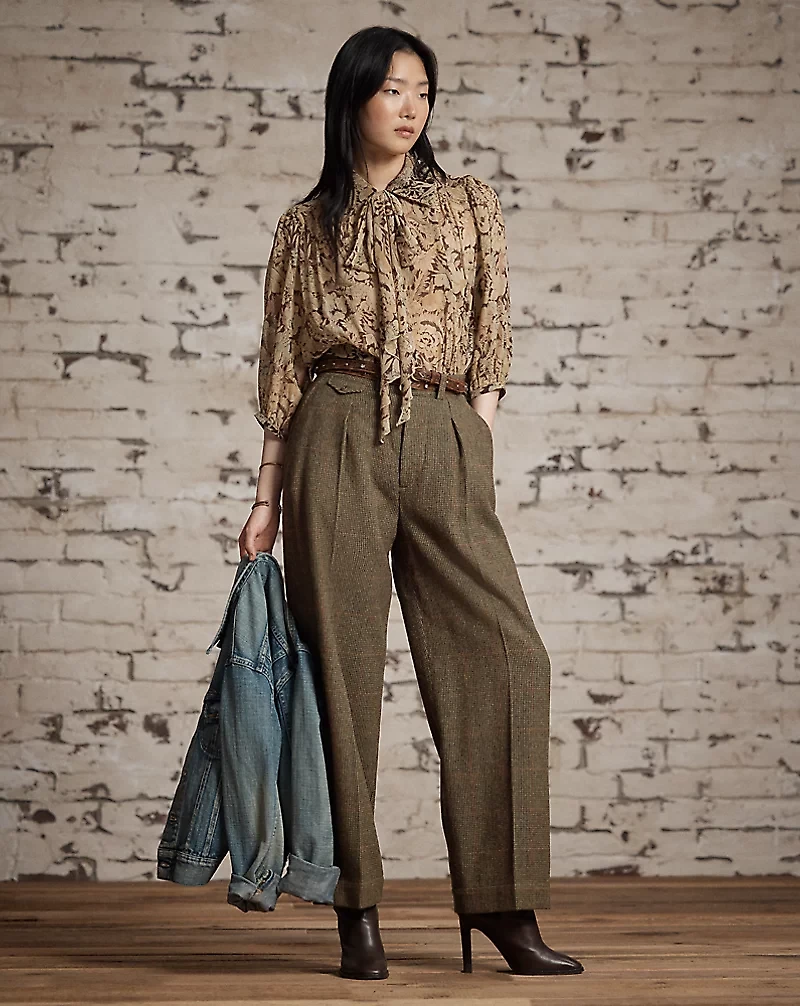 Windowpane Tweed Pant