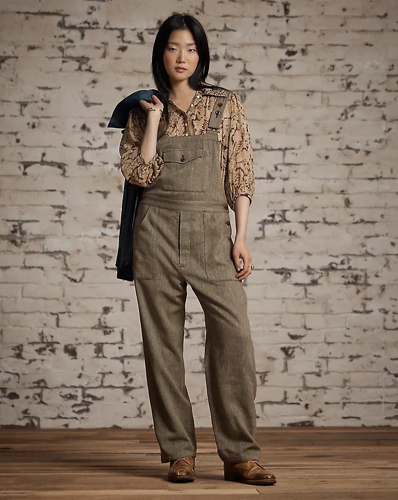 Wool-Blend Herringbone Overall