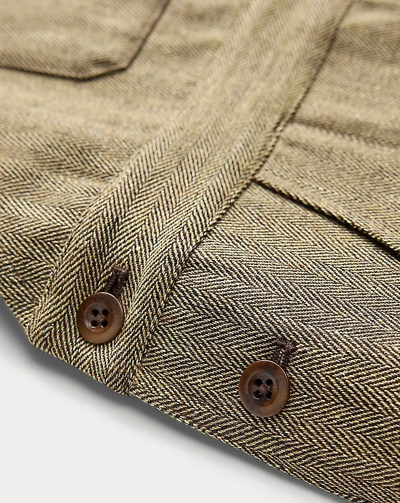 Wool-Blend Herringbone Overall