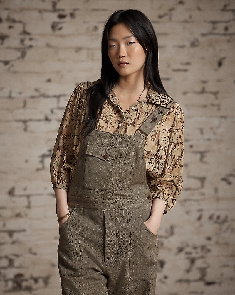 Wool-Blend Herringbone Overall