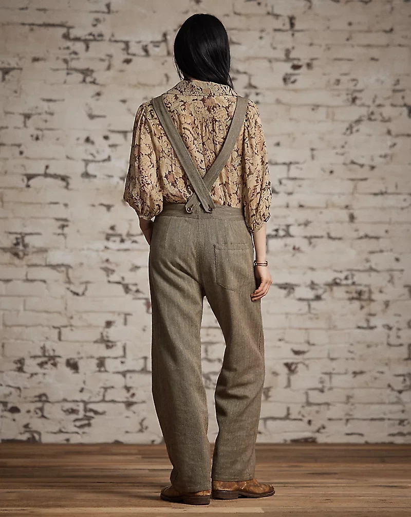 Wool-Blend Herringbone Overall