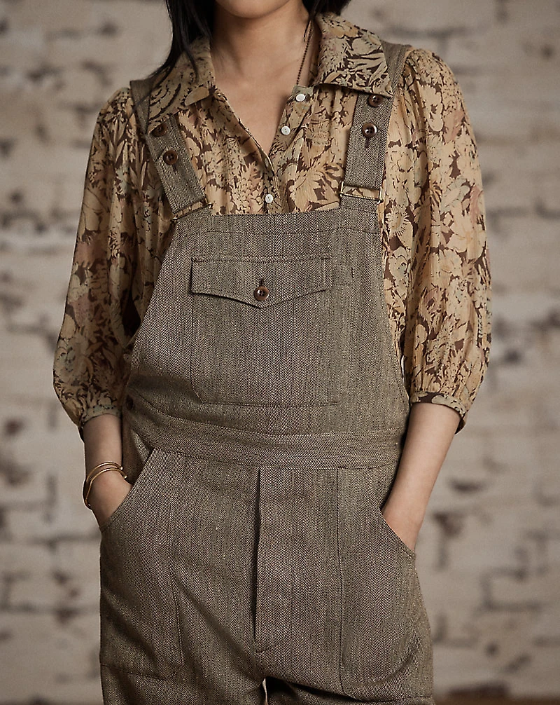 Wool-Blend Herringbone Overall