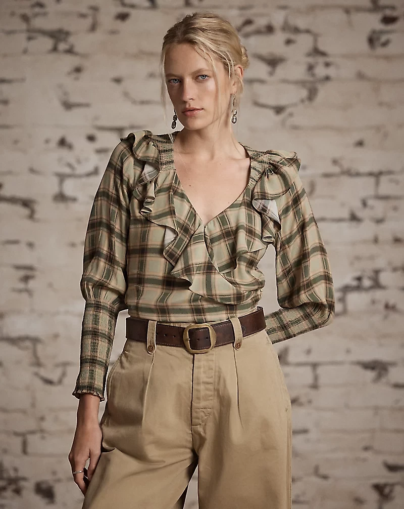 Ombré Plaid Marocain Blouse