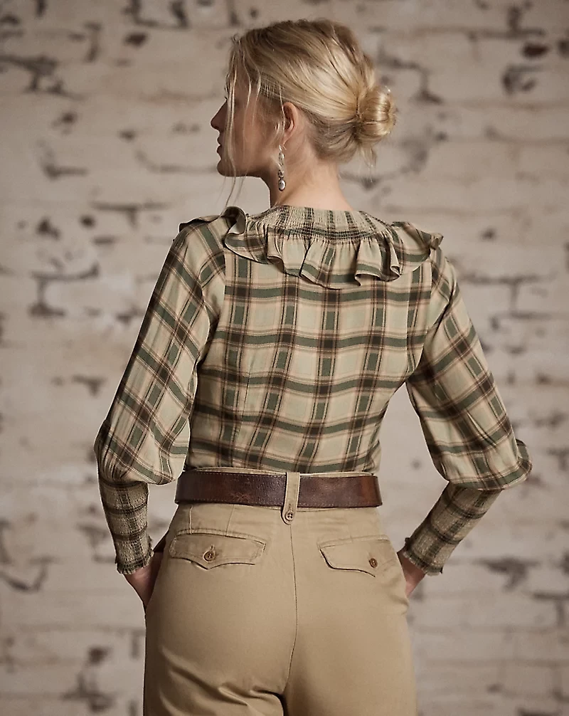 Ombré Plaid Marocain Blouse