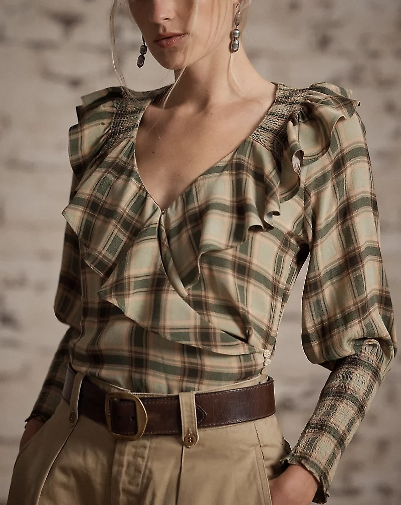Ombré Plaid Marocain Blouse
