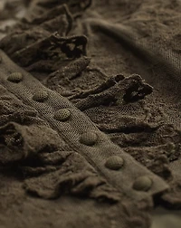 Ruffle-Trim Embroidered Lace Blouse