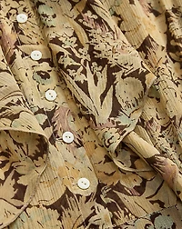 Floral-Print Crinkled Silk Blouse