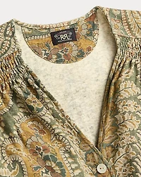 Paisley Linen-Cotton Jersey Jumpsuit