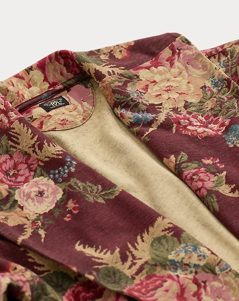 Floral Linen-Cotton Jersey Duster