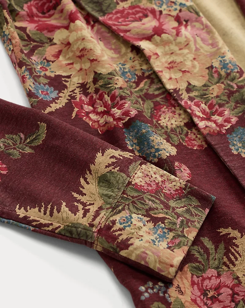 Floral Linen-Cotton Jersey Duster
