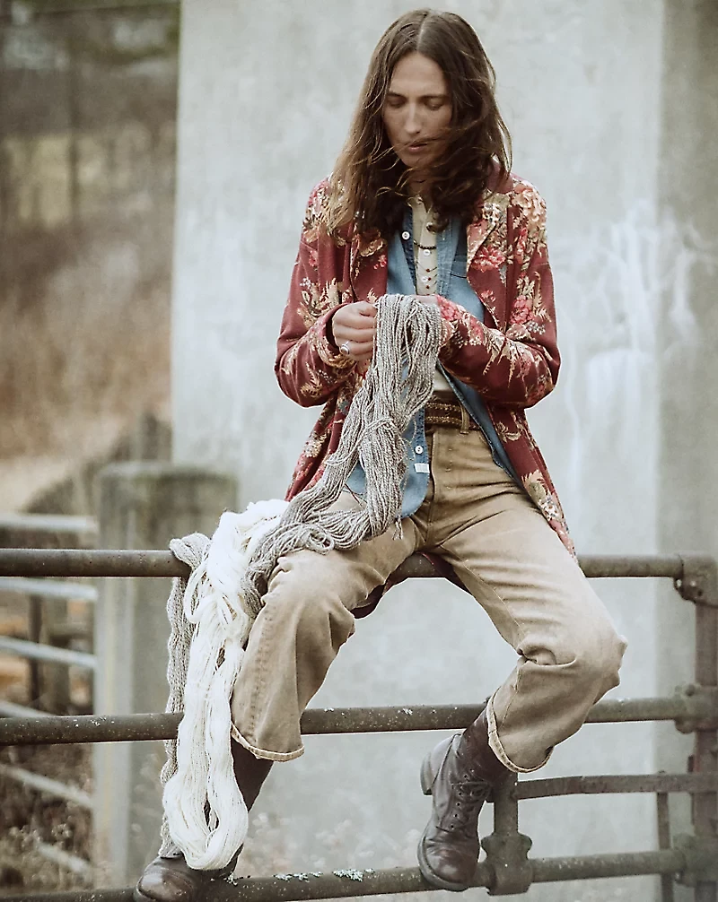 Floral Linen-Cotton Jersey Duster