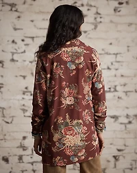 Floral Linen-Cotton Jersey Duster
