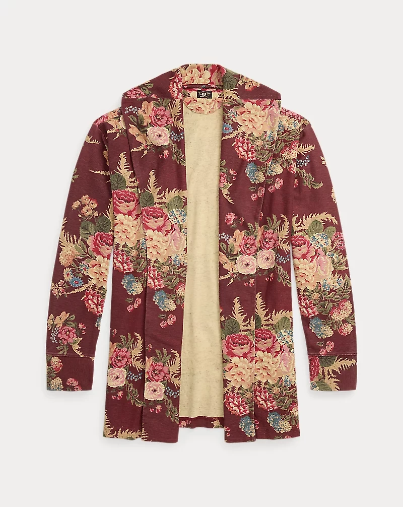 Floral Linen-Cotton Jersey Duster