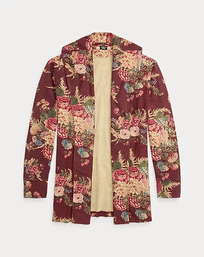 Floral Linen-Cotton Jersey Duster