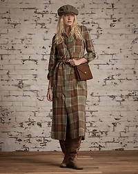 Plaid Cotton Twill Shirtdress