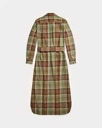 Plaid Cotton Twill Shirtdress