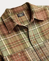 Plaid Cotton Twill Shirtdress