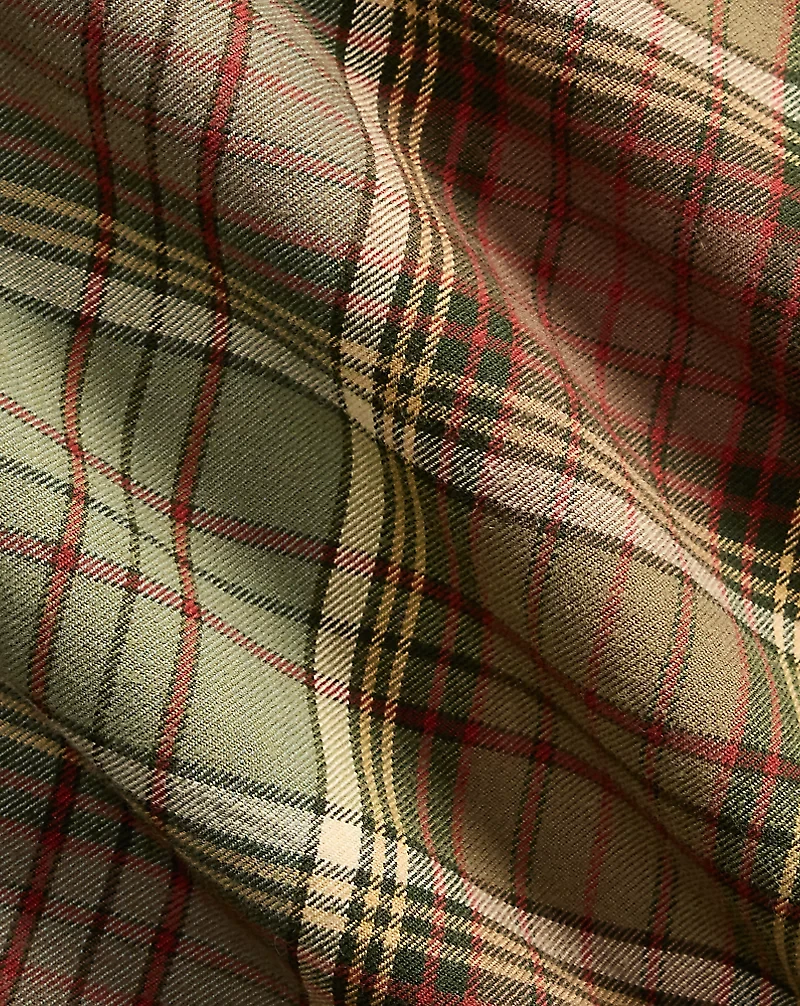 Plaid Cotton Twill Shirtdress