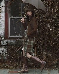 Plaid Cotton Twill Shirtdress