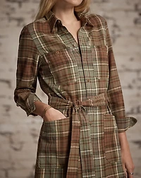 Plaid Cotton Twill Shirtdress