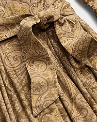 Belted Paisley-Print Corduroy Dress