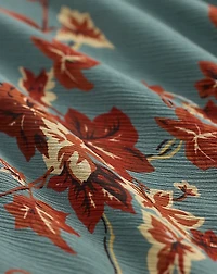 Floral Crinkled Silk Chiffon Dress