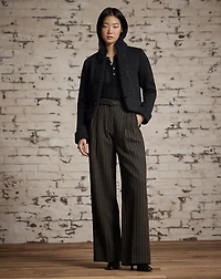 Striped Wool-Cotton Pant