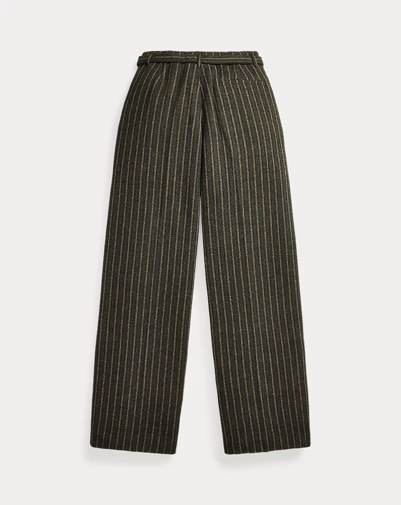 Striped Wool-Cotton Pant