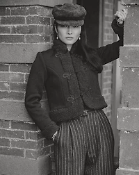 Striped Wool-Cotton Pant