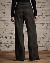 Striped Wool-Cotton Pant