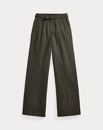 Striped Wool-Cotton Pant