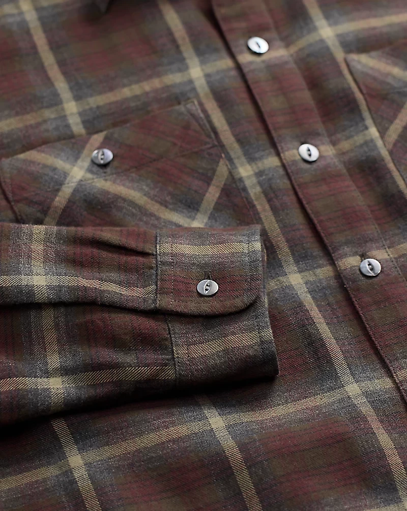 Heathered Plaid Cotton Shirt