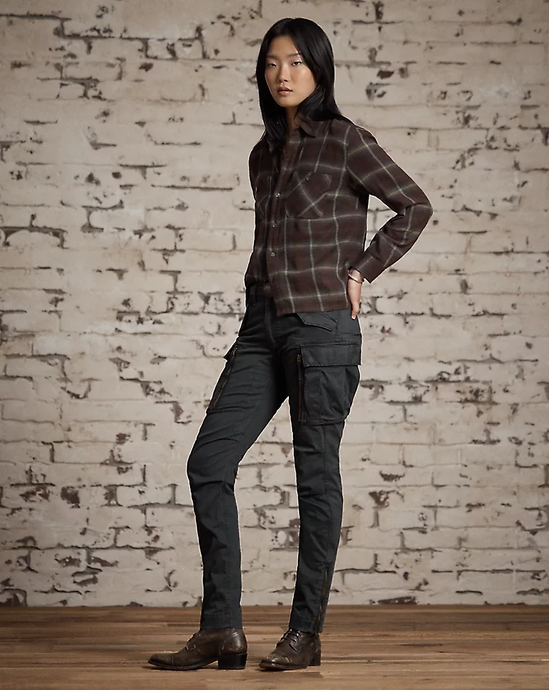 Heathered Plaid Cotton Shirt