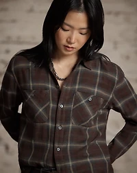 Heathered Plaid Cotton Shirt