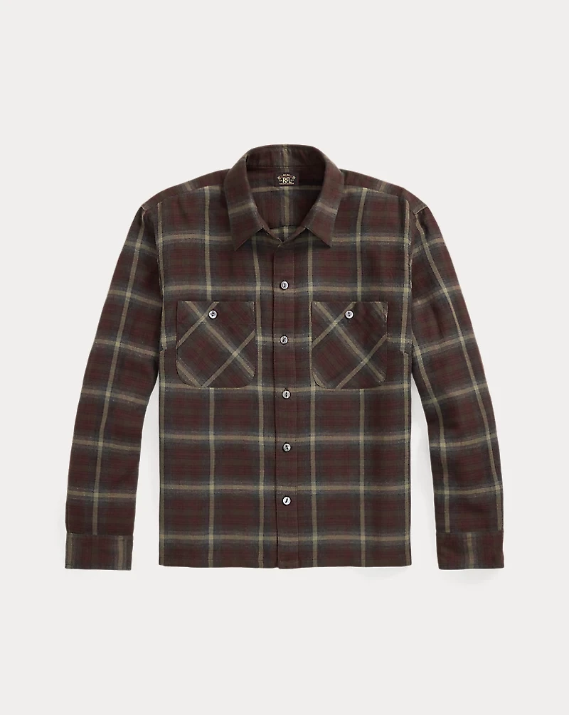 Heathered Plaid Cotton Shirt